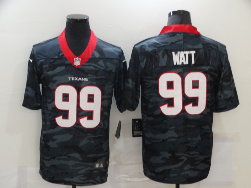 Men's Houston Texans J.J. Watt #99 Gray Camouflage Jersey